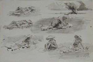 Pen & ink wash, 19 x 24 in. (with mat)